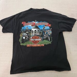 Harley-Davidson Black Tee with Gettysburg Graphic 2012